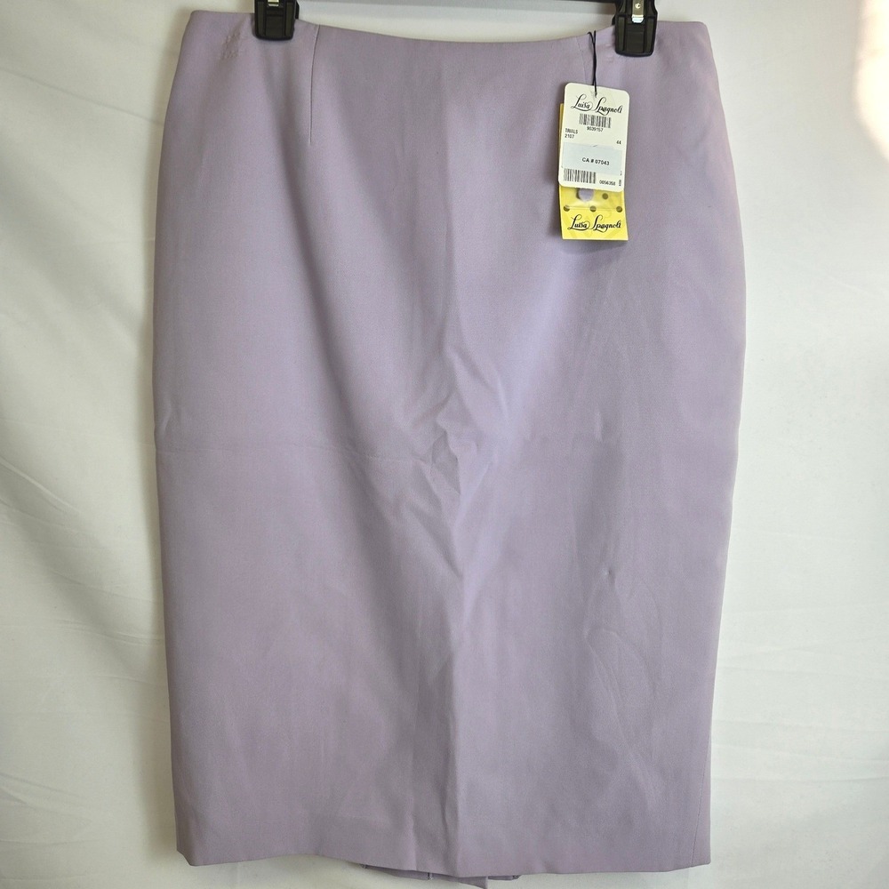 Luisa Spagnoli Silk Pencil Skirt, Pastel Purple, Size 44 Medium, New Flaw‎